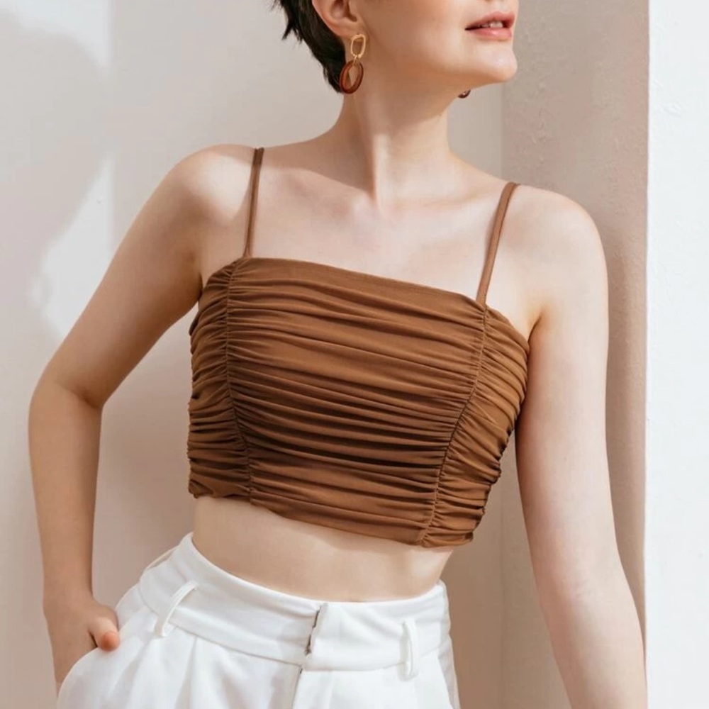 Ruched Cropped Cami Top